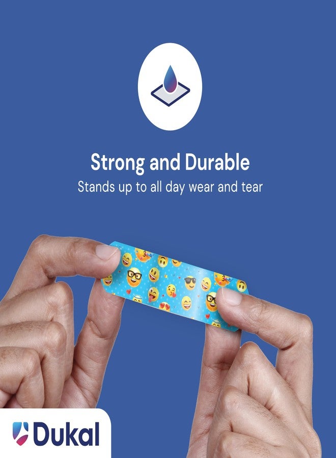 دوكال ضمادة لاصقة بلاستيكية معقمة بتصميم أطفال (إيموجي مرح) 0.75 × 3 بوصة، 1200 ضمادة في العلبة - Image 4